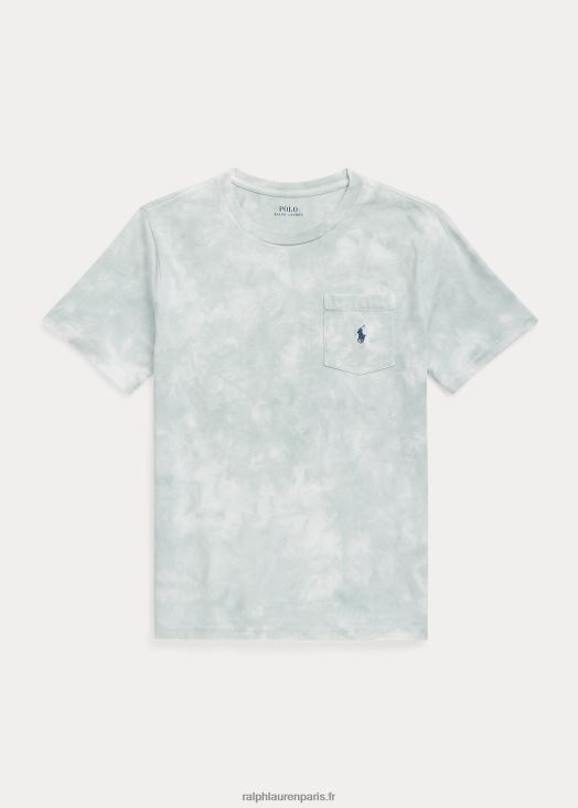 t-shirt à poche en jersey de coton lavé 46T60T6082 enfants Ralph Lauren menthe fanée
