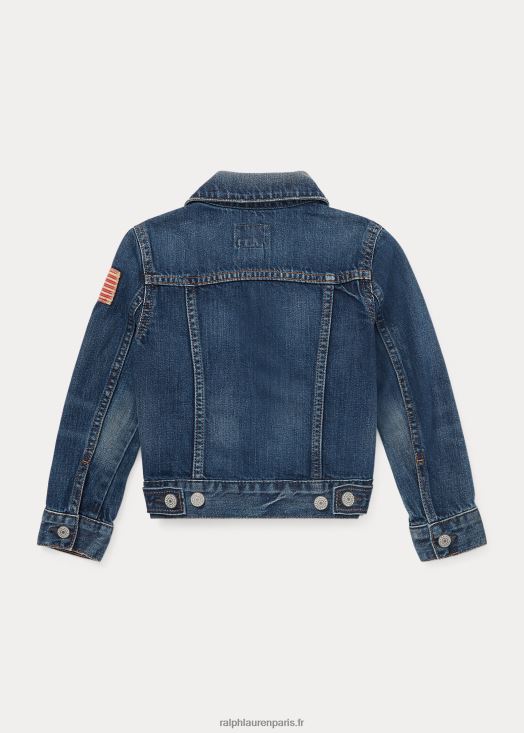 veste camionneur en denim à drapeau 46T60T5935 enfants Ralph Lauren lavage de gordon