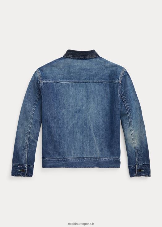 veste camionneur en denim à fermeture éclair 46T60T6687 enfants Ralph Lauren lavage wydale