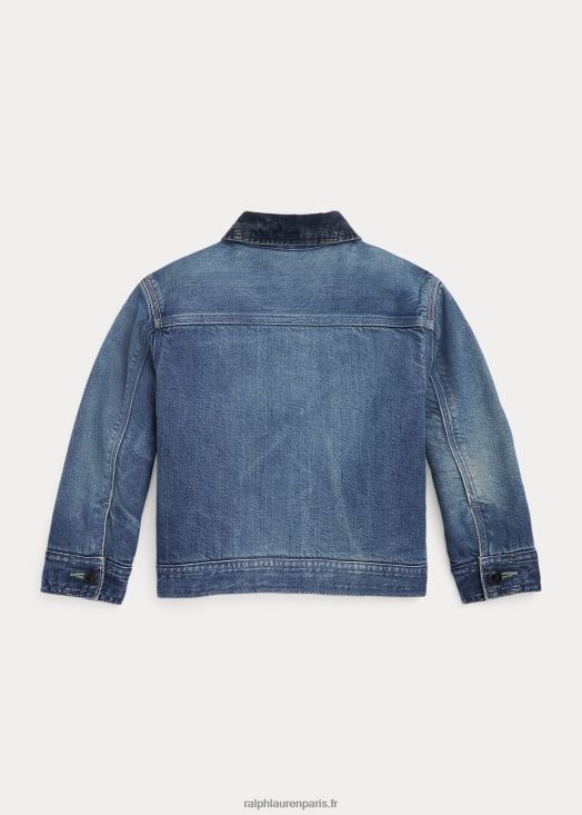 veste camionneur en denim à fermeture éclair 46T60T9918 enfants Ralph Lauren lavage wydale