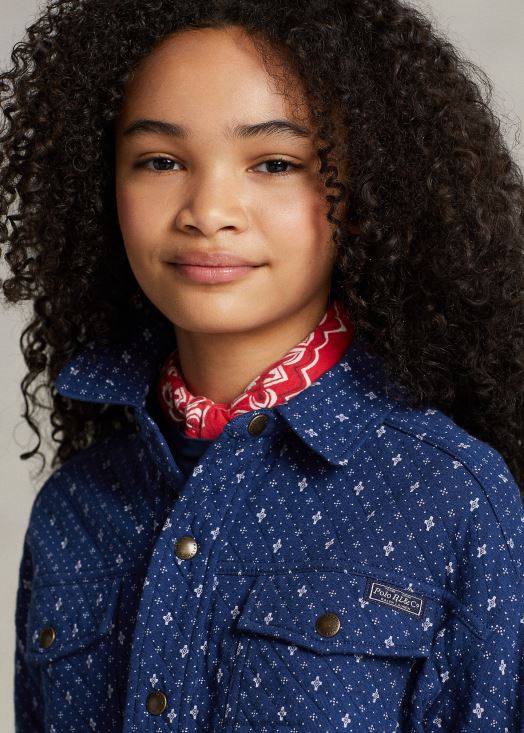 veste-chemise à imprimé géométrique 46T60T6967 enfants Ralph Lauren calicot de clémentine