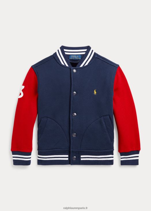 veste de baseball en molleton à écusson 46T60T5785 enfants Ralph Lauren marine de croisière