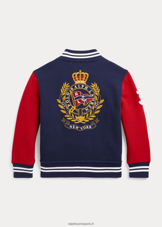 veste de baseball en molleton à écusson 46T60T5785 enfants Ralph Lauren marine de croisière