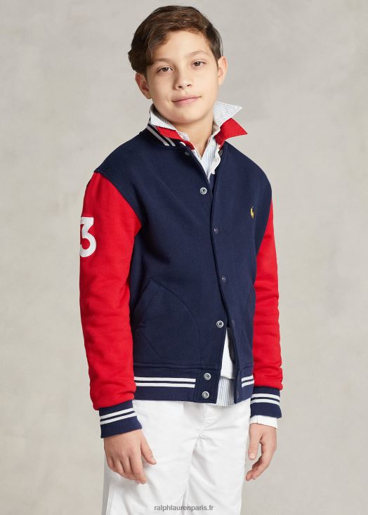 veste de baseball en molleton à écusson 46T60T5992 enfants Ralph Lauren marine de croisière