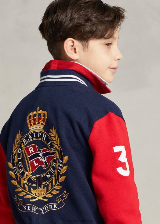 veste de baseball en molleton à écusson 46T60T5992 enfants Ralph Lauren marine de croisière