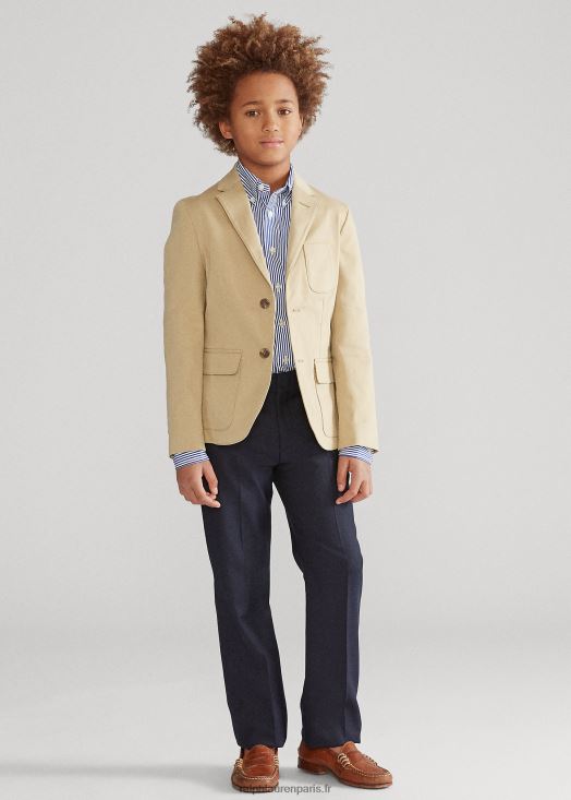 veste de costume chino stretch 46T60T6577 enfants Ralph Lauren beige côtier