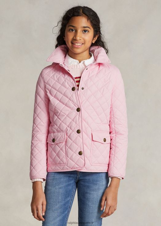 veste de grange matelassée et résistante à l'eau 46T60T7490 enfants Ralph Lauren rose carmel
