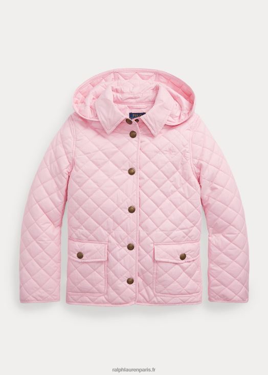 veste de grange matelassée et résistante à l'eau 46T60T7490 enfants Ralph Lauren rose carmel