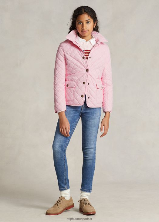 veste de grange matelassée et résistante à l'eau 46T60T7490 enfants Ralph Lauren rose carmel