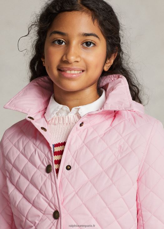 veste de grange matelassée et résistante à l'eau 46T60T7490 enfants Ralph Lauren rose carmel