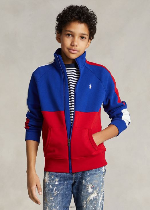 veste de survêtement colour-block en maille double 46T60T5972 enfants Ralph Lauren multi rouge rl2000