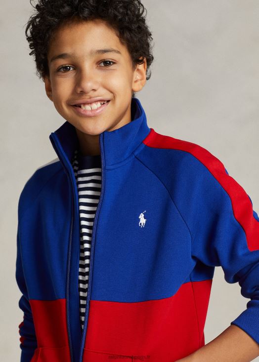 veste de survêtement colour-block en maille double 46T60T5972 enfants Ralph Lauren multi rouge rl2000