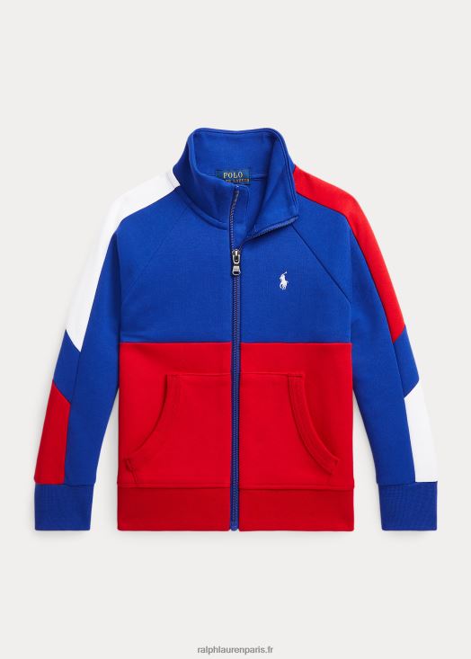 veste de survêtement colour-block en maille double 46T60T9781 enfants Ralph Lauren multi rouge rl2000