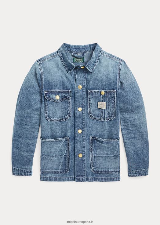veste en jean de coton 46T60T6591 enfants Ralph Lauren lavage de gannon