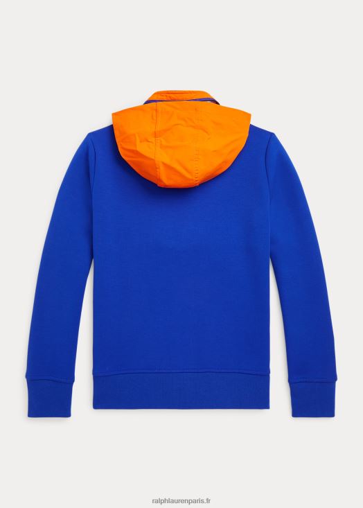 veste en maille double déperlante 46T60T6677 enfants Ralph Lauren étoile saphir/orange