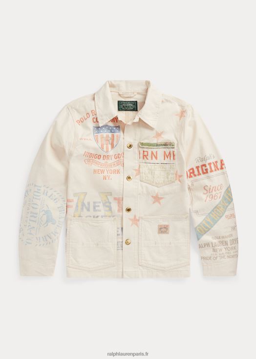 veste graphique en sergé de coton 46T60T6170 enfants Ralph Lauren lavage kody