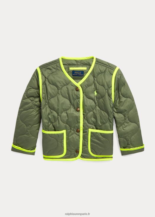 veste matelassée à bords fluo 46T60T9991 enfants Ralph Lauren sentier du jardin