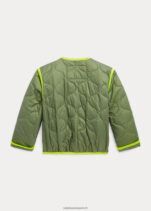 veste matelassée à bords fluo 46T60T9991 enfants Ralph Lauren sentier du jardin
