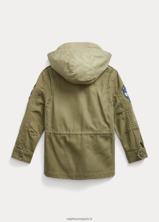 veste militaire en coton à chevrons 46T60T5861 enfants Ralph Lauren montagne d'olive