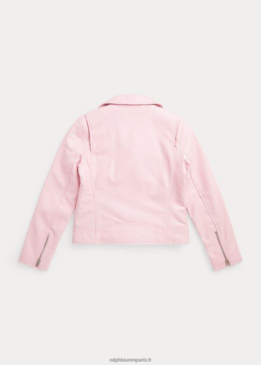 veste moto en cuir 46T60T7492 enfants Ralph Lauren rose de surf
