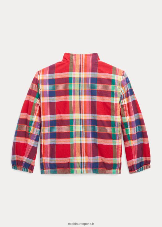 veste réversible en madras de coton 46T60T5662 enfants Ralph Lauren multi rouge/marine