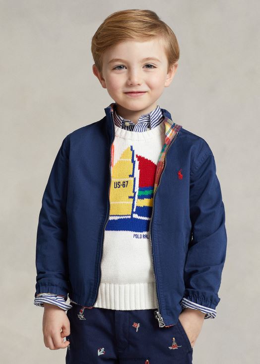 veste réversible en madras de coton 46T60T5662 enfants Ralph Lauren multi rouge/marine