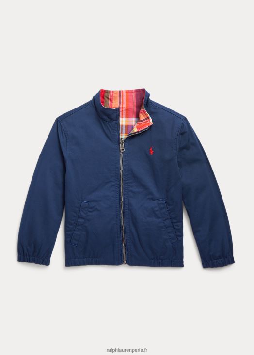 veste réversible en madras de coton 46T60T5662 enfants Ralph Lauren multi rouge/marine