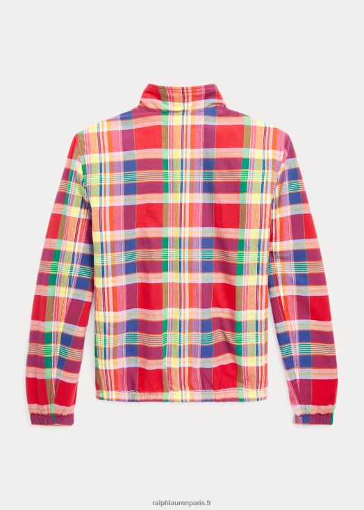 veste réversible en madras de coton 46T60T6181 enfants Ralph Lauren multi rouge/marine
