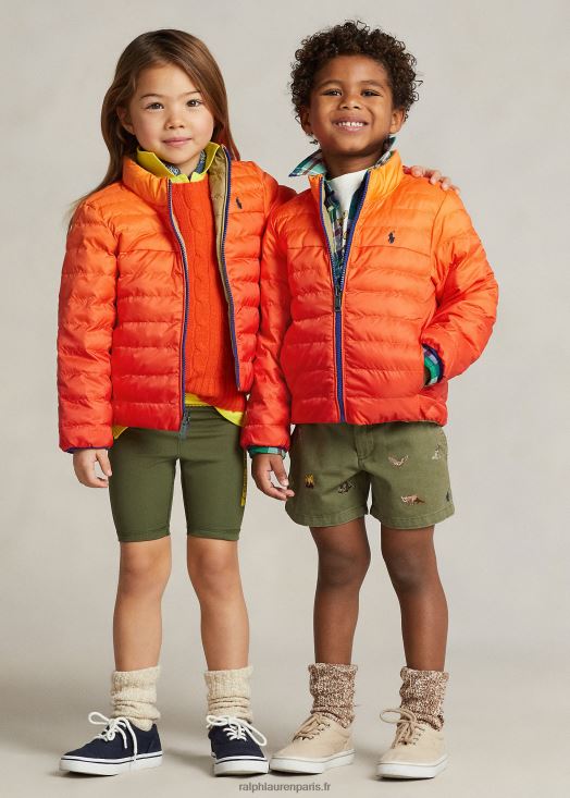 veste réversible p-layer 2 46T60T6431 enfants Ralph Lauren ombre/kaki désert