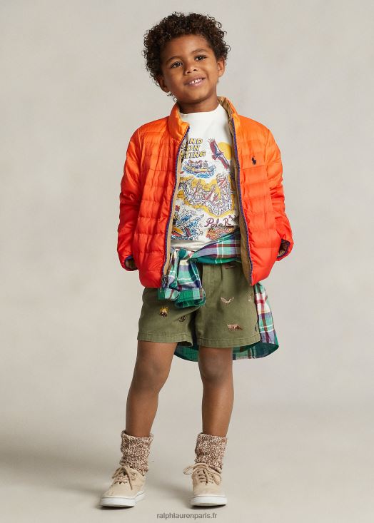 veste réversible p-layer 2 46T60T6431 enfants Ralph Lauren ombre/kaki désert