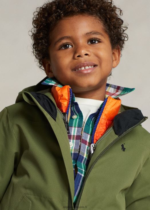 veste réversible p-layer 2 46T60T6431 enfants Ralph Lauren ombre/kaki désert