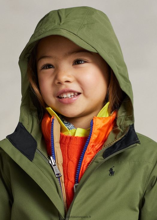 veste réversible p-layer 2 46T60T6431 enfants Ralph Lauren ombre/kaki désert