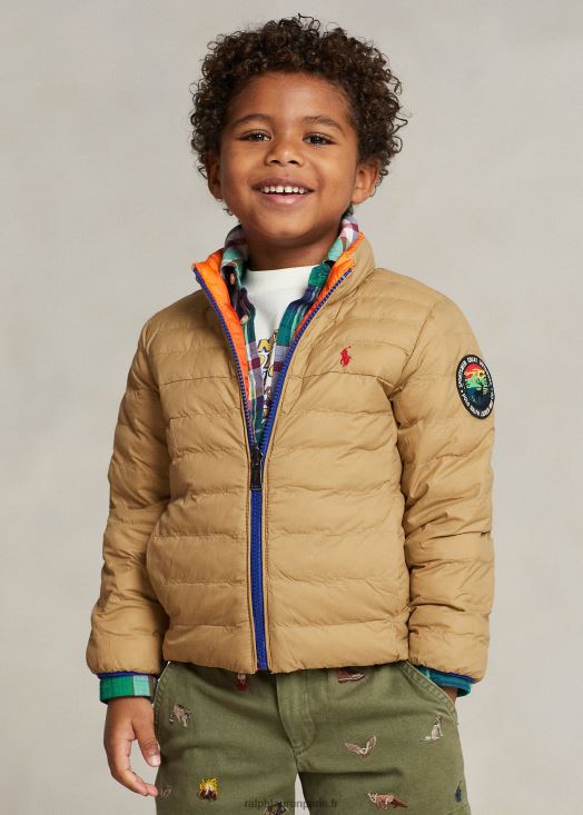 veste réversible p-layer 2 46T60T6431 enfants Ralph Lauren ombre/kaki désert