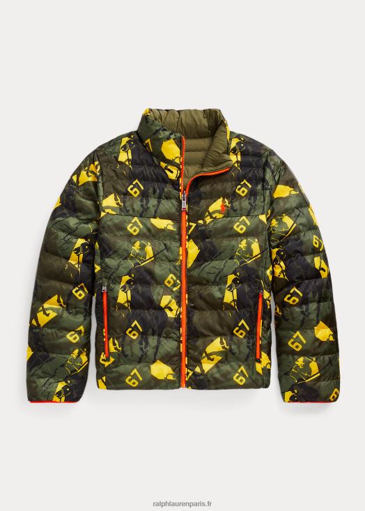 veste réversible p-layer 2 46T60T6560 enfants Ralph Lauren camouflage du sommet/sentier du jardin