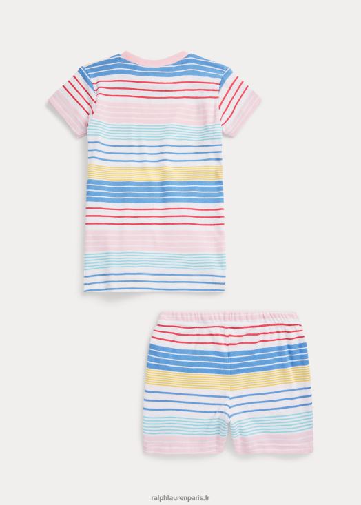 ensemble de nuit en jersey côtelé rayé 46T60T7323 enfants Ralph Lauren multi