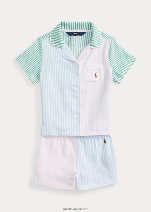 ensemble de sommeil amusant en sergé 46T60T7310 enfants Ralph Lauren oxford multi