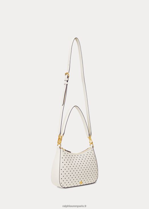 sac danni medium en cuir à pois 46T60T5338 femmes Ralph Lauren pois marine français/crème