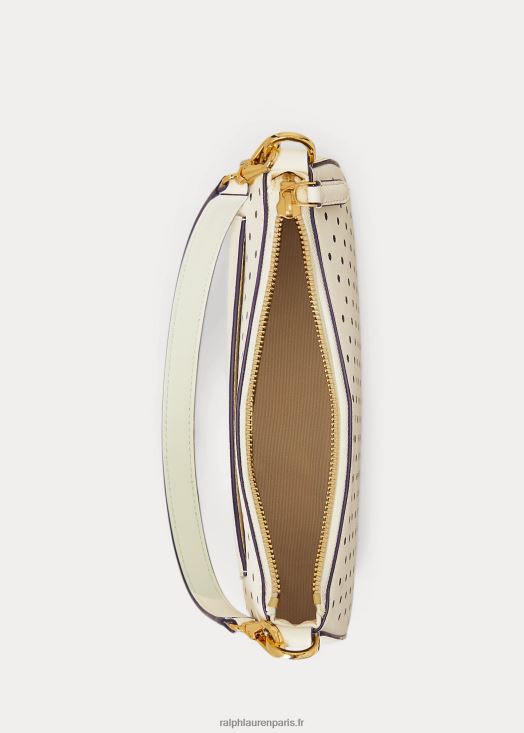 sac danni medium en cuir à pois 46T60T5338 femmes Ralph Lauren pois marine français/crème