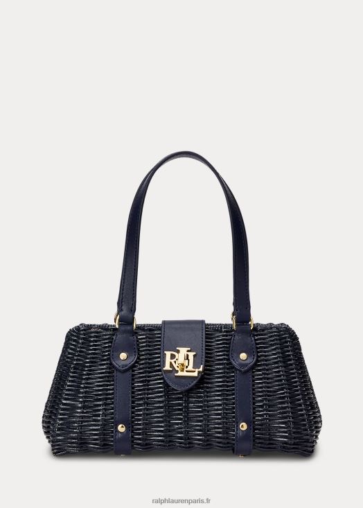 sac à main lilly moyen en rotin 46T60T5404 femmes Ralph Lauren marine raffinée