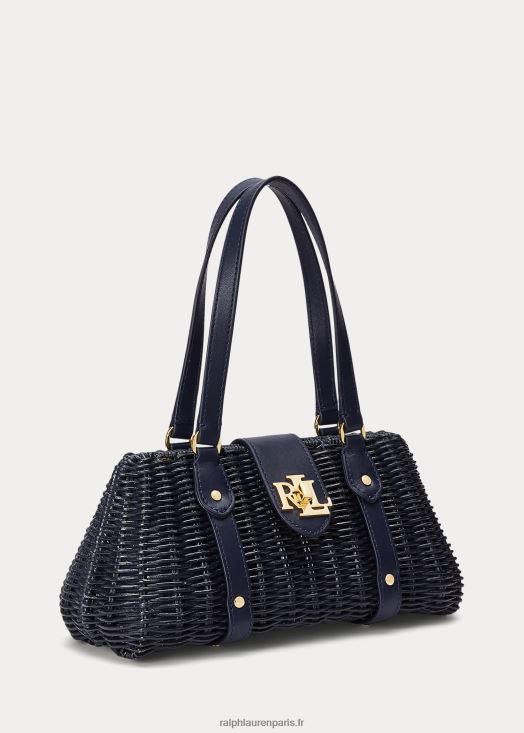 sac à main lilly moyen en rotin 46T60T5404 femmes Ralph Lauren marine raffinée