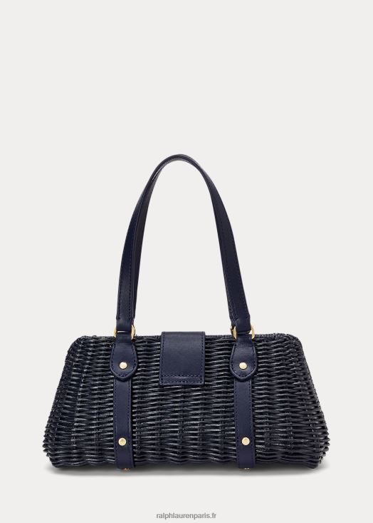 sac à main lilly moyen en rotin 46T60T5404 femmes Ralph Lauren marine raffinée