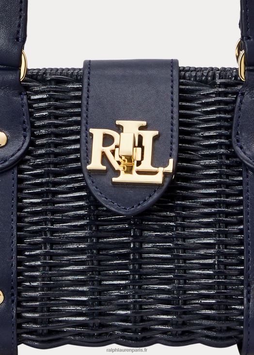 sac à main lilly moyen en rotin 46T60T5404 femmes Ralph Lauren marine raffinée