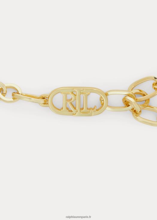 ceinture à chaîne à logo doré 46T60T4933 femmes Ralph Lauren laiton poli