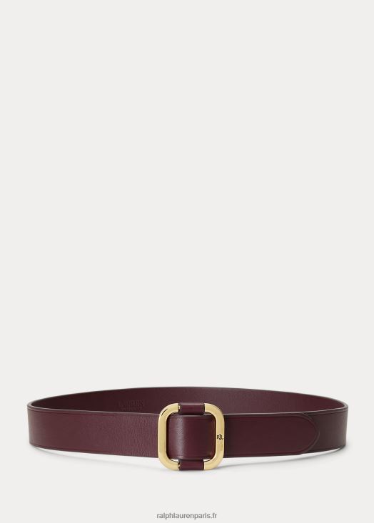 ceinture en cuir à boucle coulissante 46T60T4935 femmes Ralph Lauren bordeaux vintage