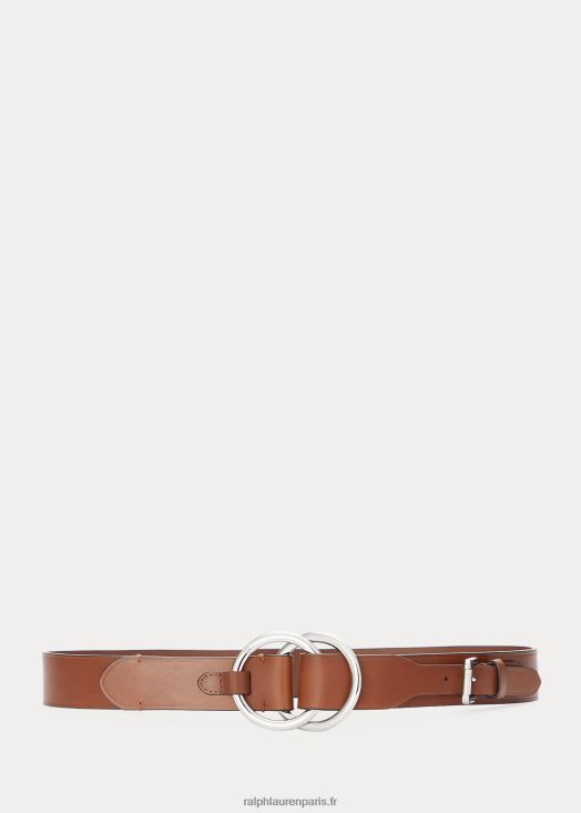 ceinture en cuir à double joint torique 46T60T4908 femmes Ralph Lauren cuoio