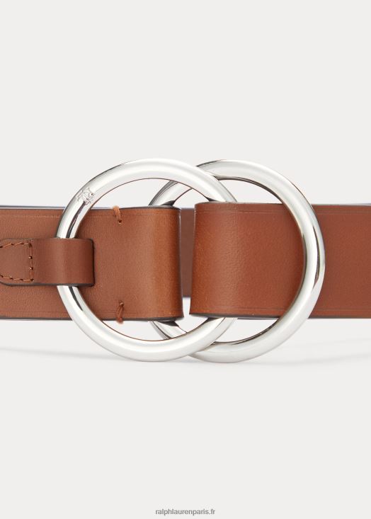 ceinture en cuir à double joint torique 46T60T4908 femmes Ralph Lauren cuoio