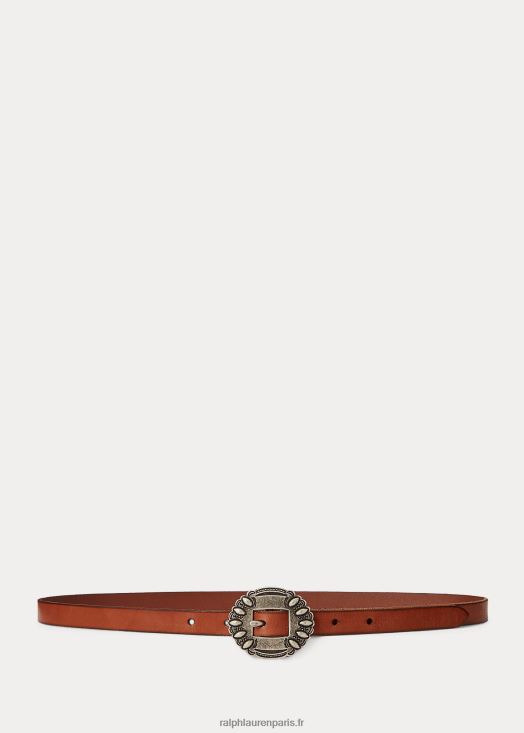 ceinture fine en cuir de veau 46T60T5462 femmes Ralph Lauren cuoio - Cliquez sur l'image pour la fermer