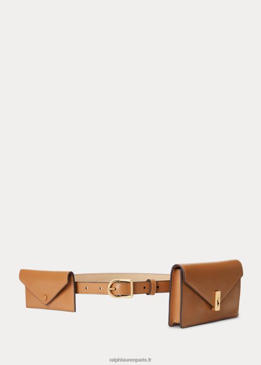 ceinture portefeuille en cuir polo id 46T60T9749 femmes Ralph Lauren bronzer - Cliquez sur l'image pour la fermer