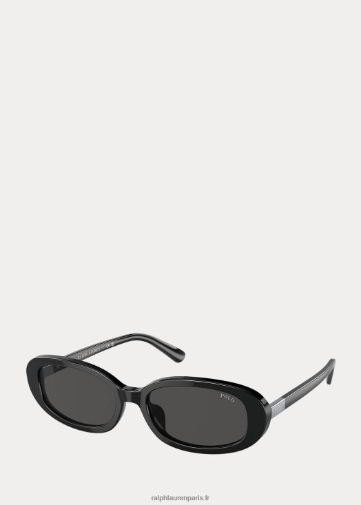 les lunettes de soleil rétro polo 46T60T5542 femmes Ralph Lauren noir brillant - Cliquez sur l'image pour la fermer