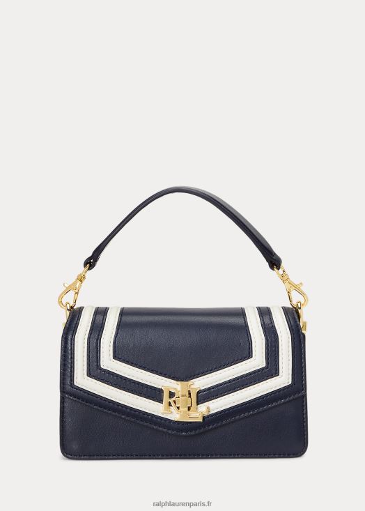 petit sac à bandoulière tayler en cuir nappa 46T60T5162 femmes Ralph Lauren bleu marine raffiné/vanille - Cliquez sur l'image pour la fermer